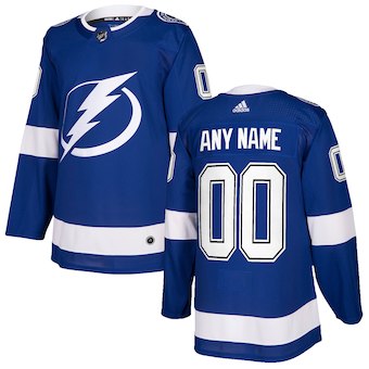 NHL Men adidas Tampa Bay Lightning Blue Authentic Customized Jersey->customized nhl jersey->Custom Jersey